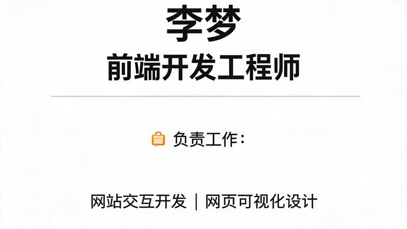 前端开发工程师李梦，负责网站交互与可视化